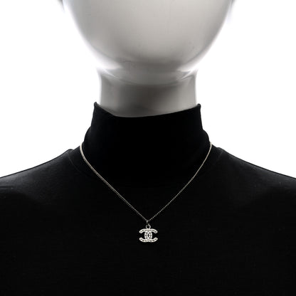 Chanel Crystal Timeless CC Necklace Silver 2 of 4