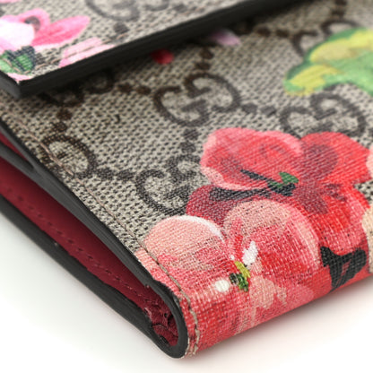 Gucci GG Supreme Monogram Blooms French Flap Wallet Beige Multicolor Dry Rose 9 of 12