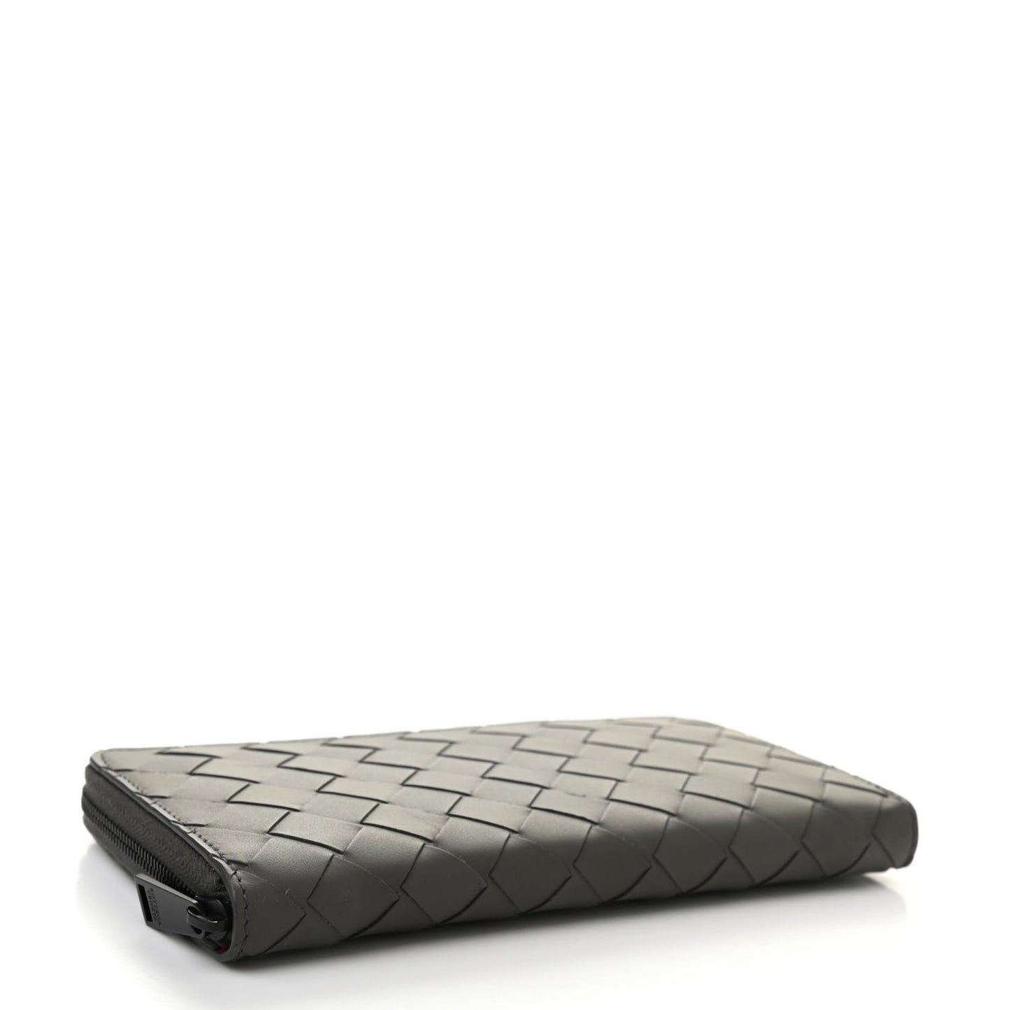 Nappa Intrecciato Zip Around Wallet Grey