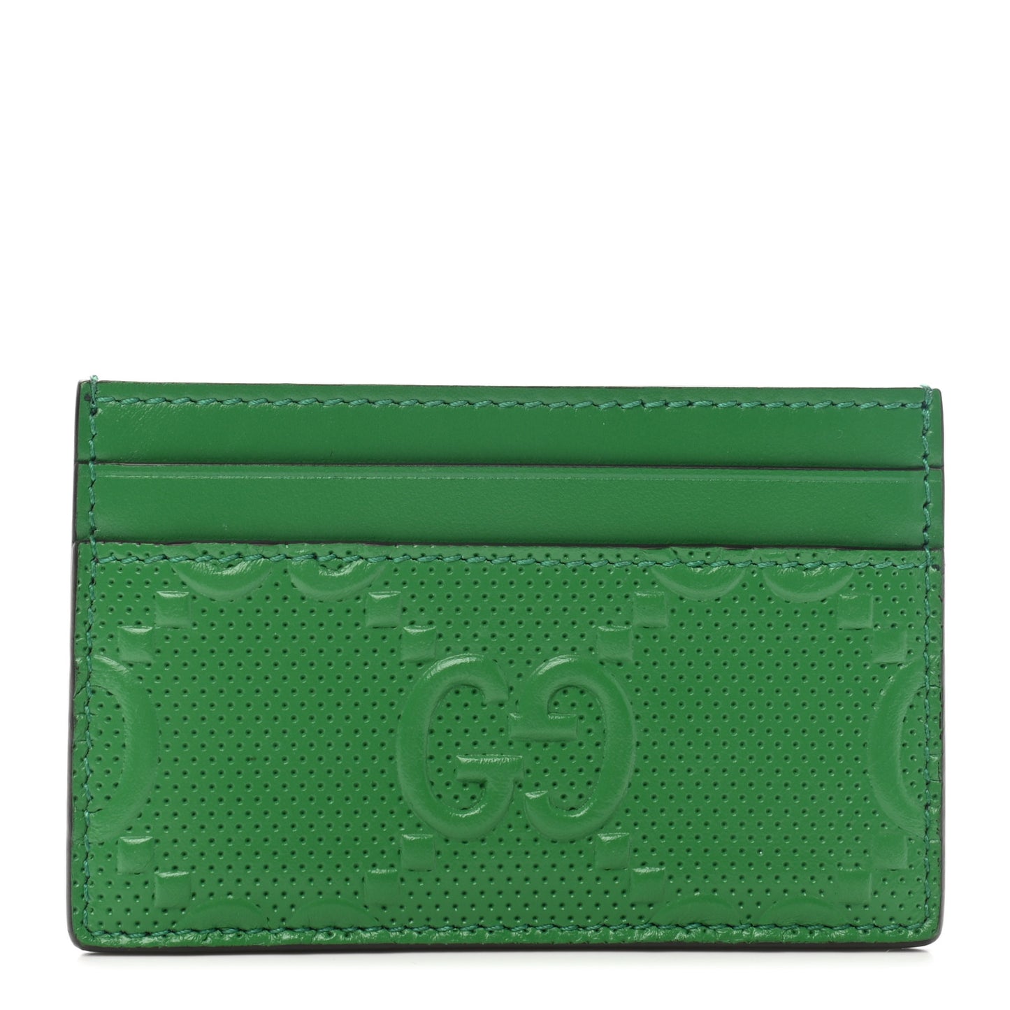 Calfskin GG Tennis Embossed Card Holder New Shamarock