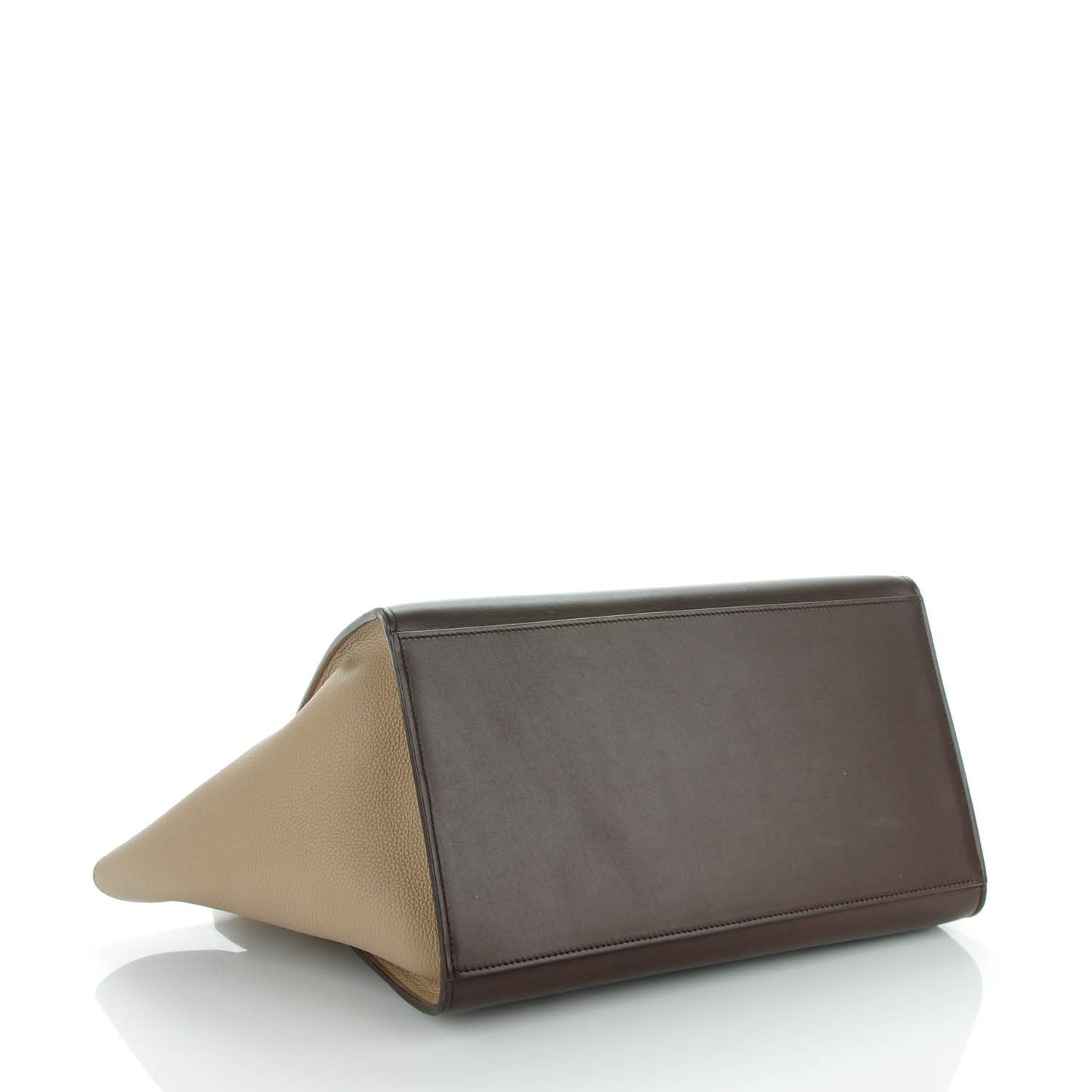 Satin Baby Grained Calfskin Medium Tri-Color Trapeze Tan