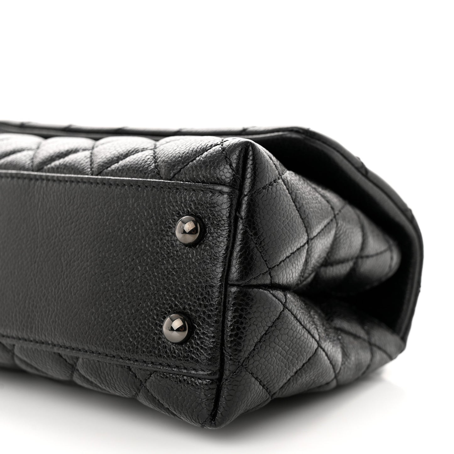 Caviar Quilted Mini Coco Handle Flap So Black