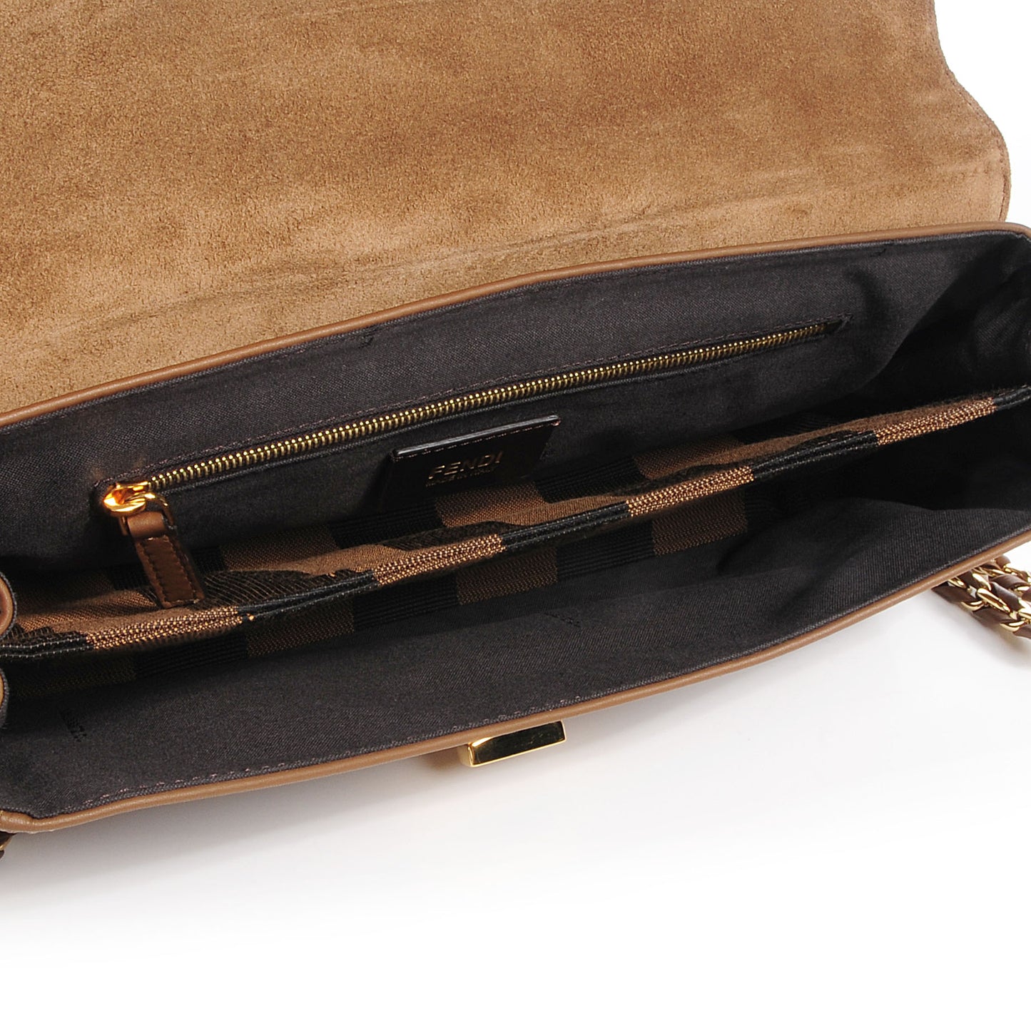 Calfskin Paris Pequin Small Shoulder Bag Beige