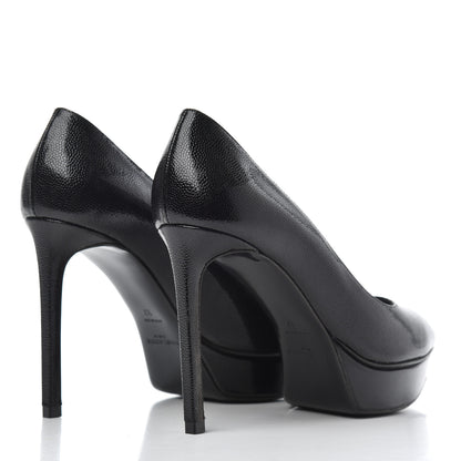 Saint Laurent Patent Grain de Poudre Janis 80 Escarpin Pumps 37 Black 4 of 14