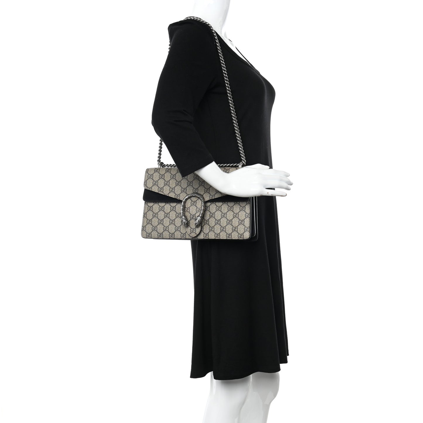GG Supreme Monogram Small Dionysus Shoulder Bag Black