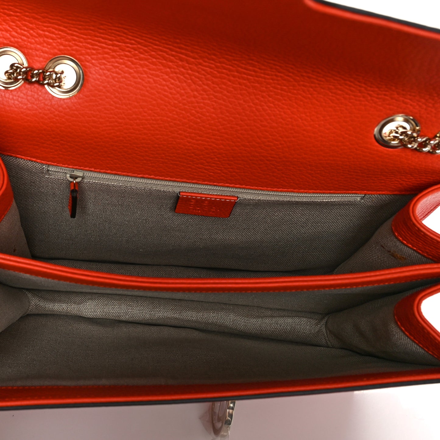 Dollar Calfskin Interlocking G Shoulder Bag Sun Orange