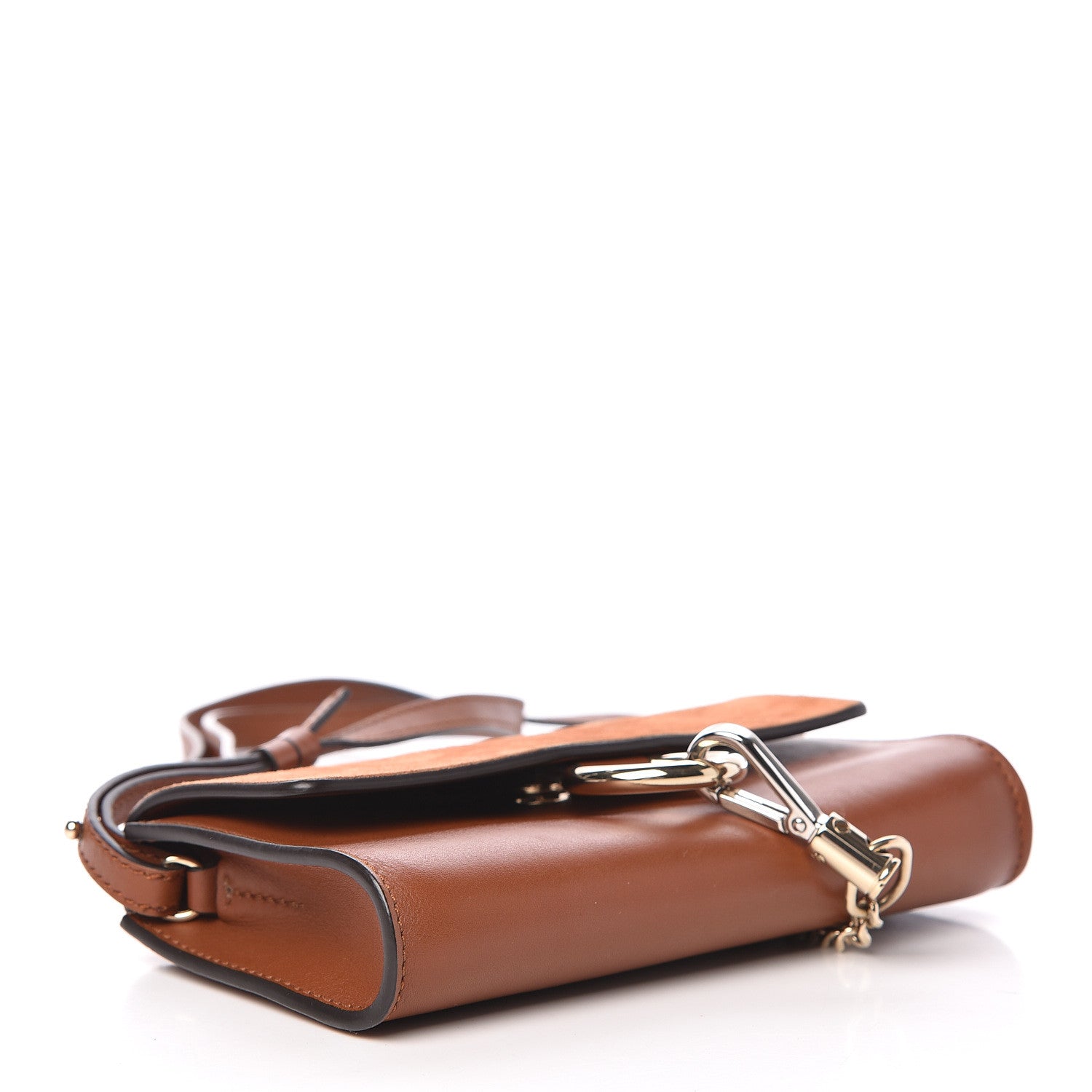 Chloe Suede Calfskin Mini Faye Shoulder Bag Tobacco 4 of 10