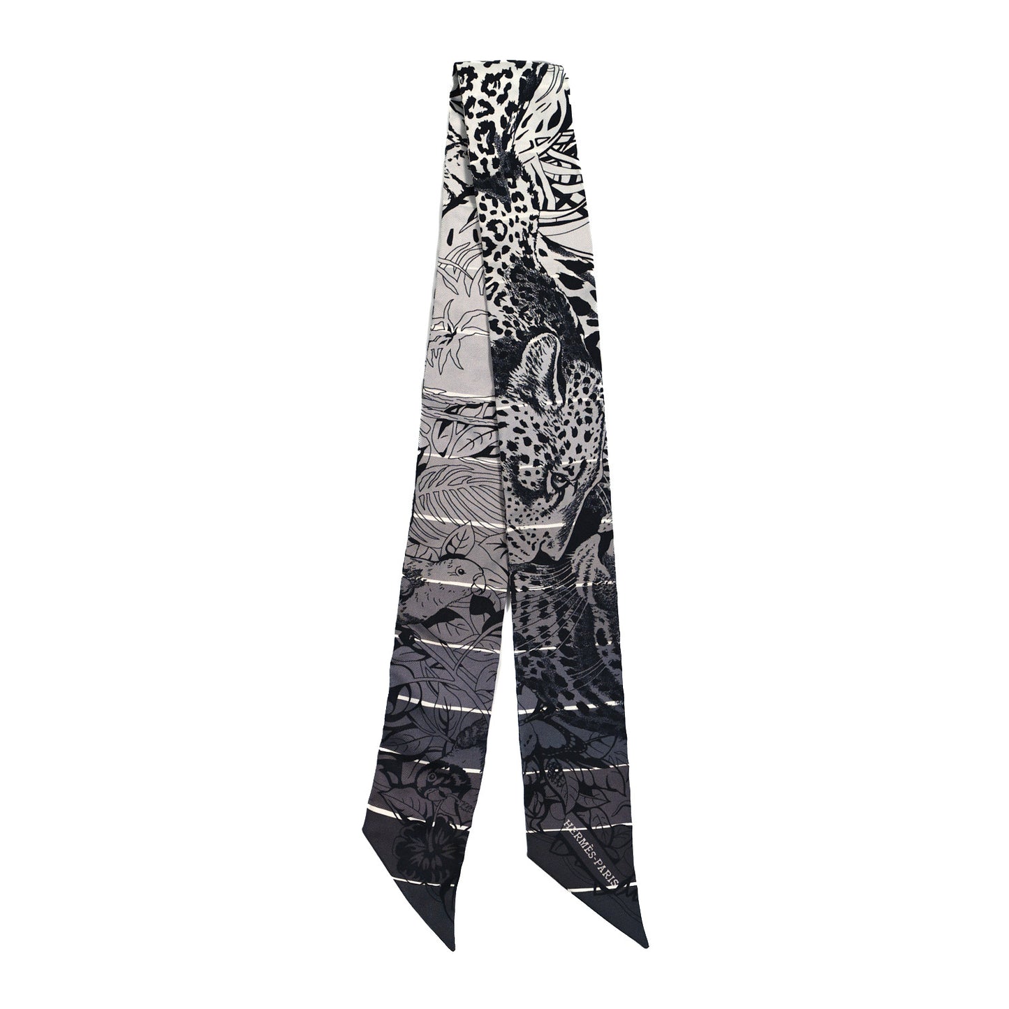 Silk Jungle Love Rainbow Twilly Gris Black White