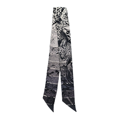 Hermes Silk Jungle Love Rainbow Twilly Gris Black White 2 of 4