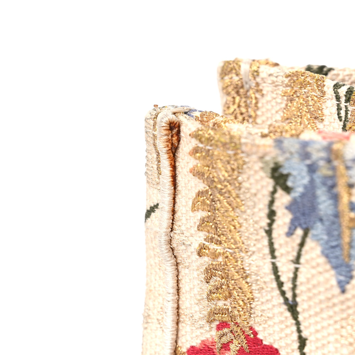 Christian Dior Canvas Embroidered Medium Hibiscus Book Tote Beige Multicolor 11 of 15