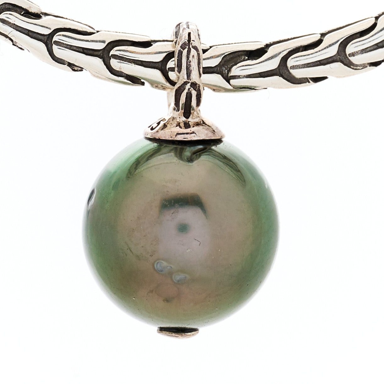 Sterling Silver Tahitian Pearl Drop Hoop Earrings