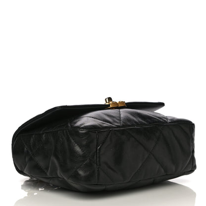 Chanel Shiny Goatskin Quilted Medium Chanel 19 Flap Black 5 of 19