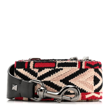 Valentino Garavani Canvas Loveblade Embroidered Rockstud Guitar Strap Multicolor 1 of 5