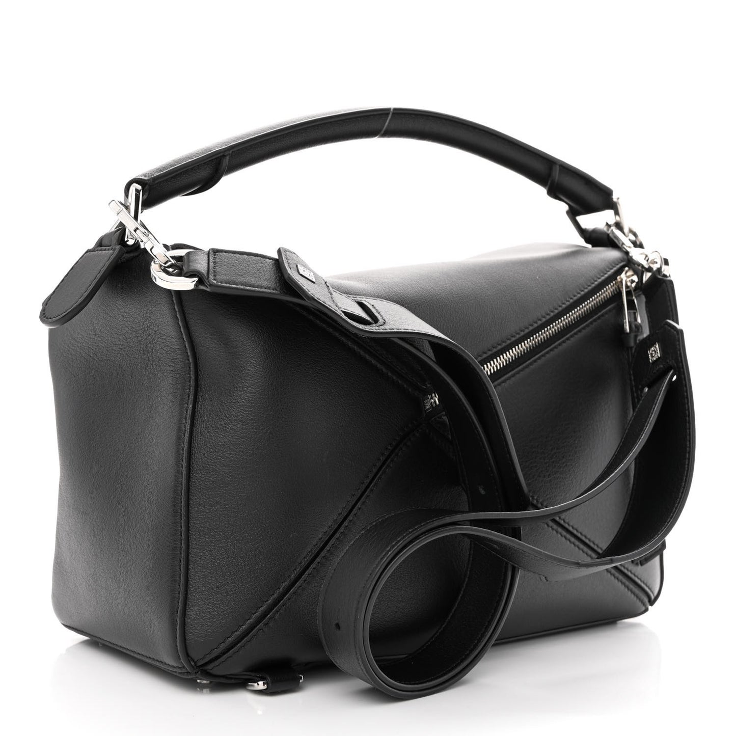 Calfskin Medium Puzzle Bag Black