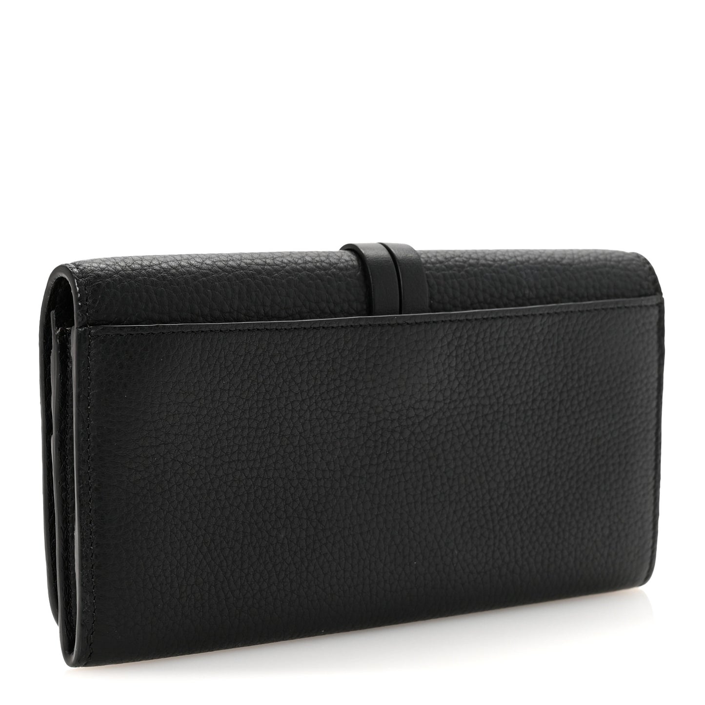 Calfskin Alphabet Long Wallet Black