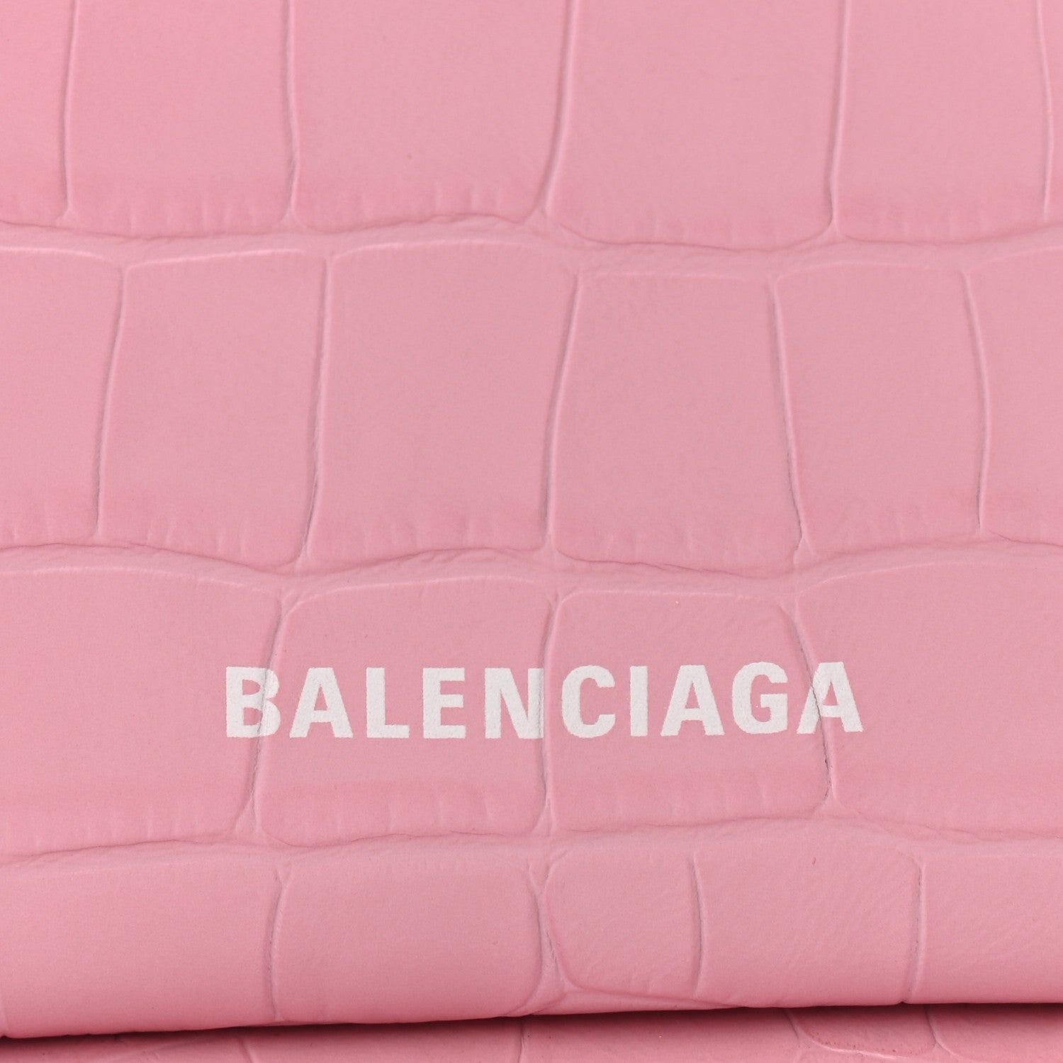 Balenciaga Calfskin Logo Crocodile Embossed XS Tool 2.0 North-South Tote Candy Pink White 11 of 11