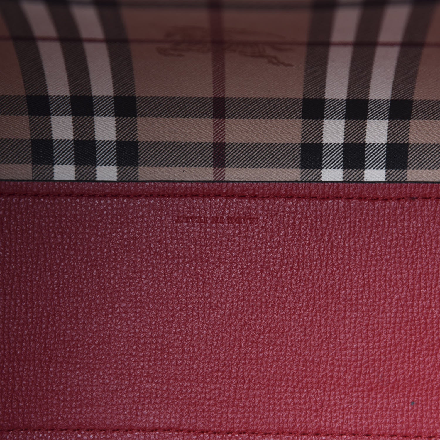 Burberry Haymarket Check Small Reversible Tote Poppy Red 9 of 19