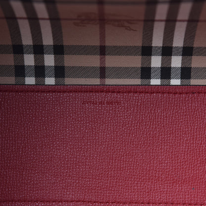 Burberry Haymarket Check Small Reversible Tote Poppy Red 9 of 19