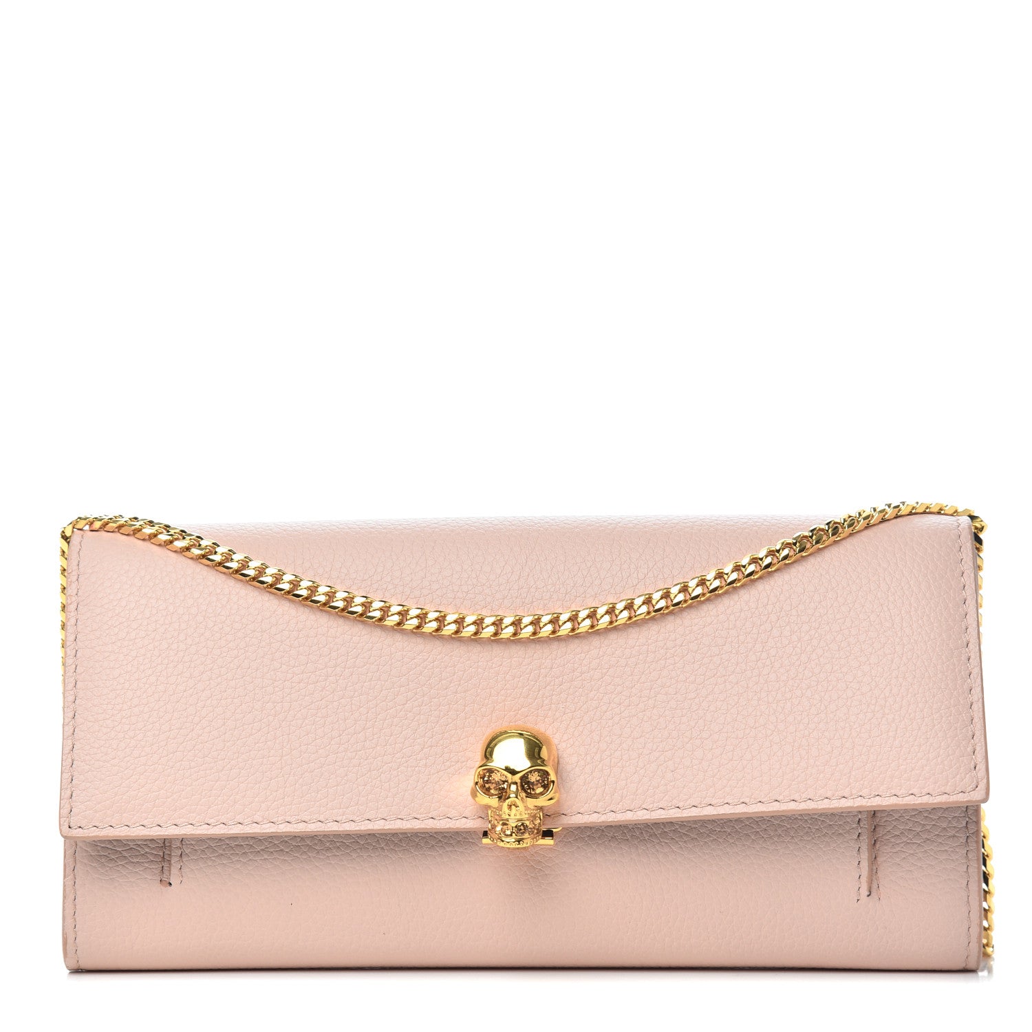 Alexander McQueen Pebbled Calfskin Skull Wallet on Chain Teint 1 of 9