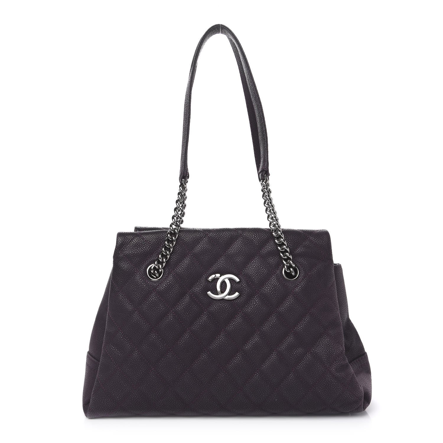 Chanel Iridescent Caviar Quilted Lady Pearly Tote Purple 1 of 13