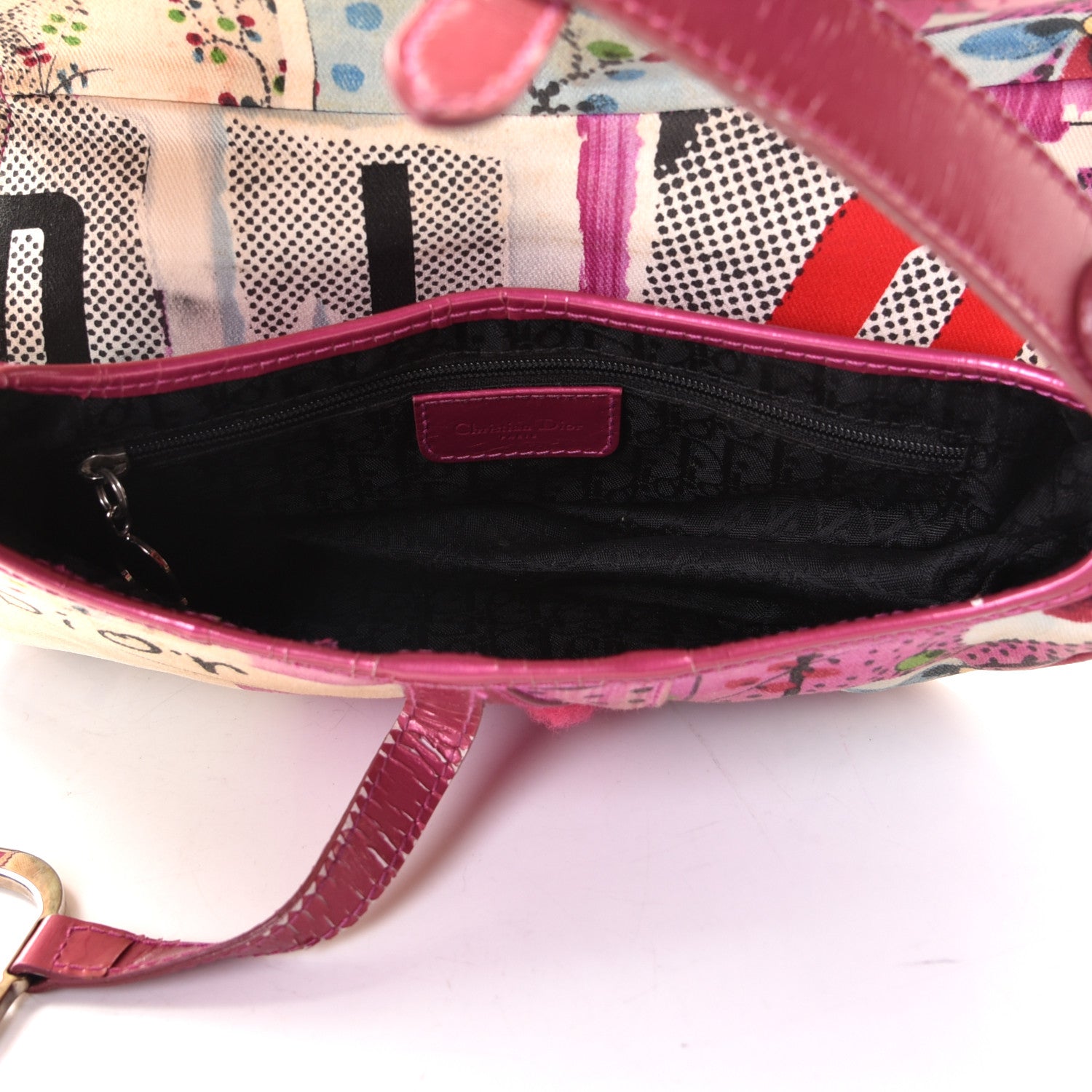 Christian Dior Canvas Filth Saddle Bag Multicolor 5 of 9
