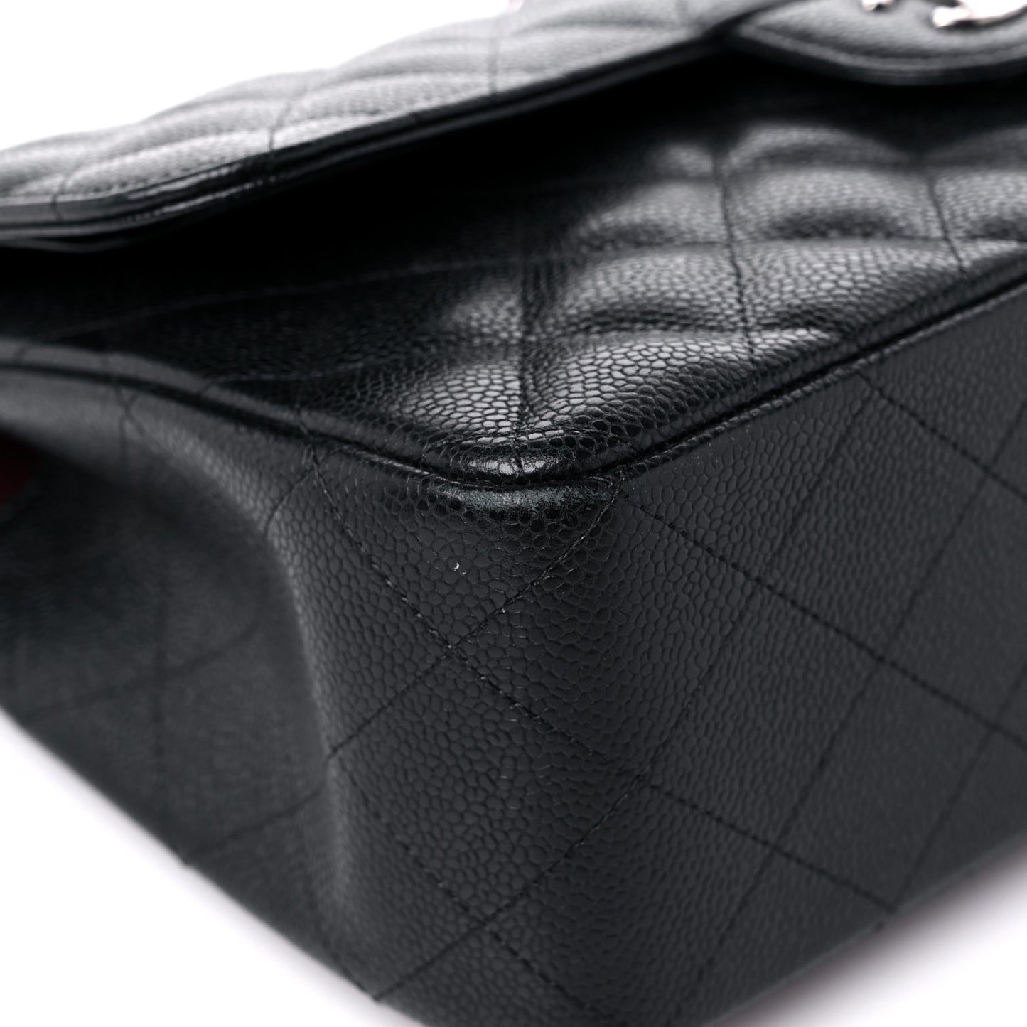 Caviar Quilted Jumbo Double Flap Black