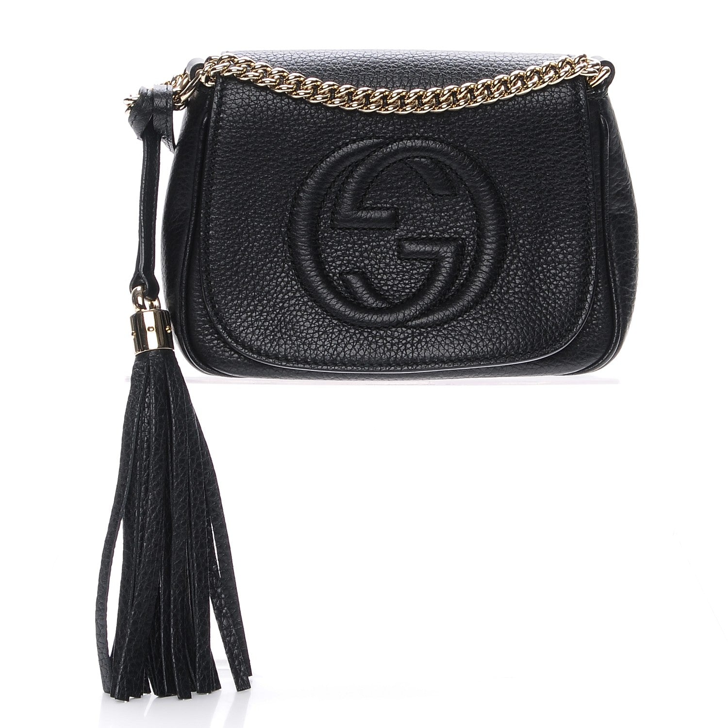 Gucci Pebbled Calfskin Small Soho Flap Crossbody Black 1 of 7