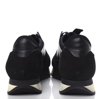 Balenciaga Mesh Calfskin Neoprene Suede Womens Race Runner Sneakers 37 Black 7 of 10