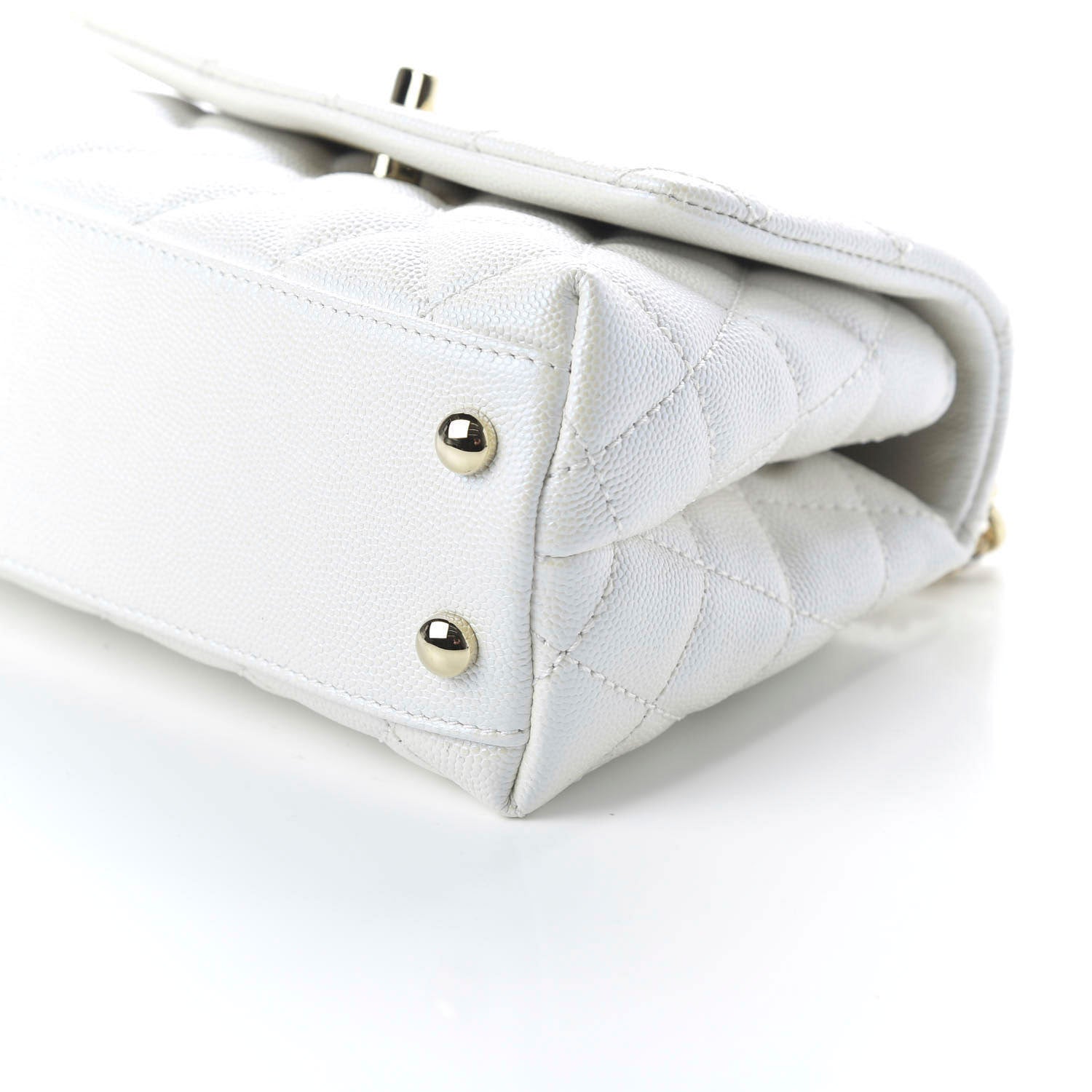 Chanel Iridescent Caviar Quilted Extra Mini Coco Handle Flap Ivory 7 of 11