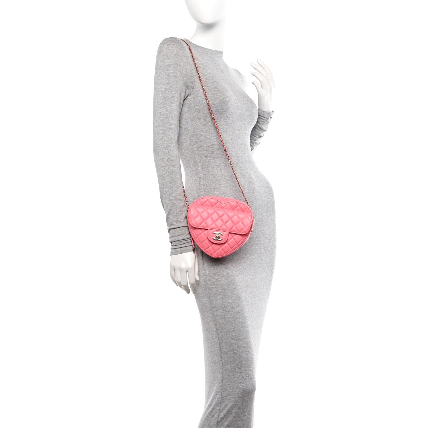 Chanel Lambskin Quilted CC In Love Heart Bag Pink 2 of 10