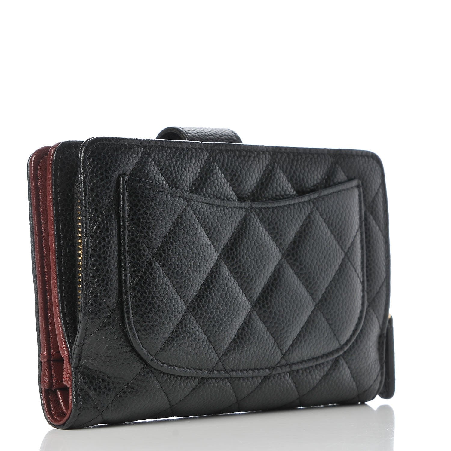 Chanel Caviar Quilted Zipped Pocket Wallet Black 3 of 9