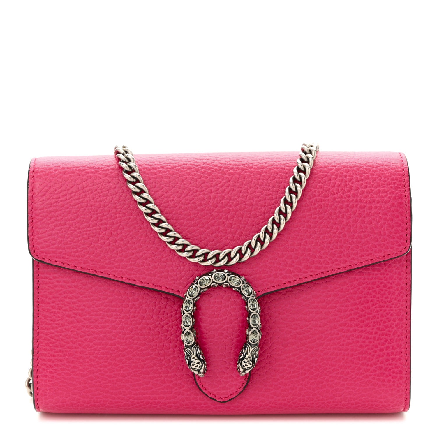 Gucci Dollar Calfskin Crystal Mini Dionysus Chain Wallet Box Pink 1 of 10