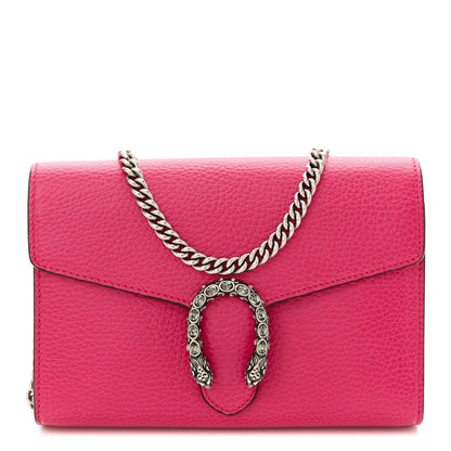 Gucci Dollar Calfskin Crystal Mini Dionysus Chain Wallet Box Pink 1 of 10