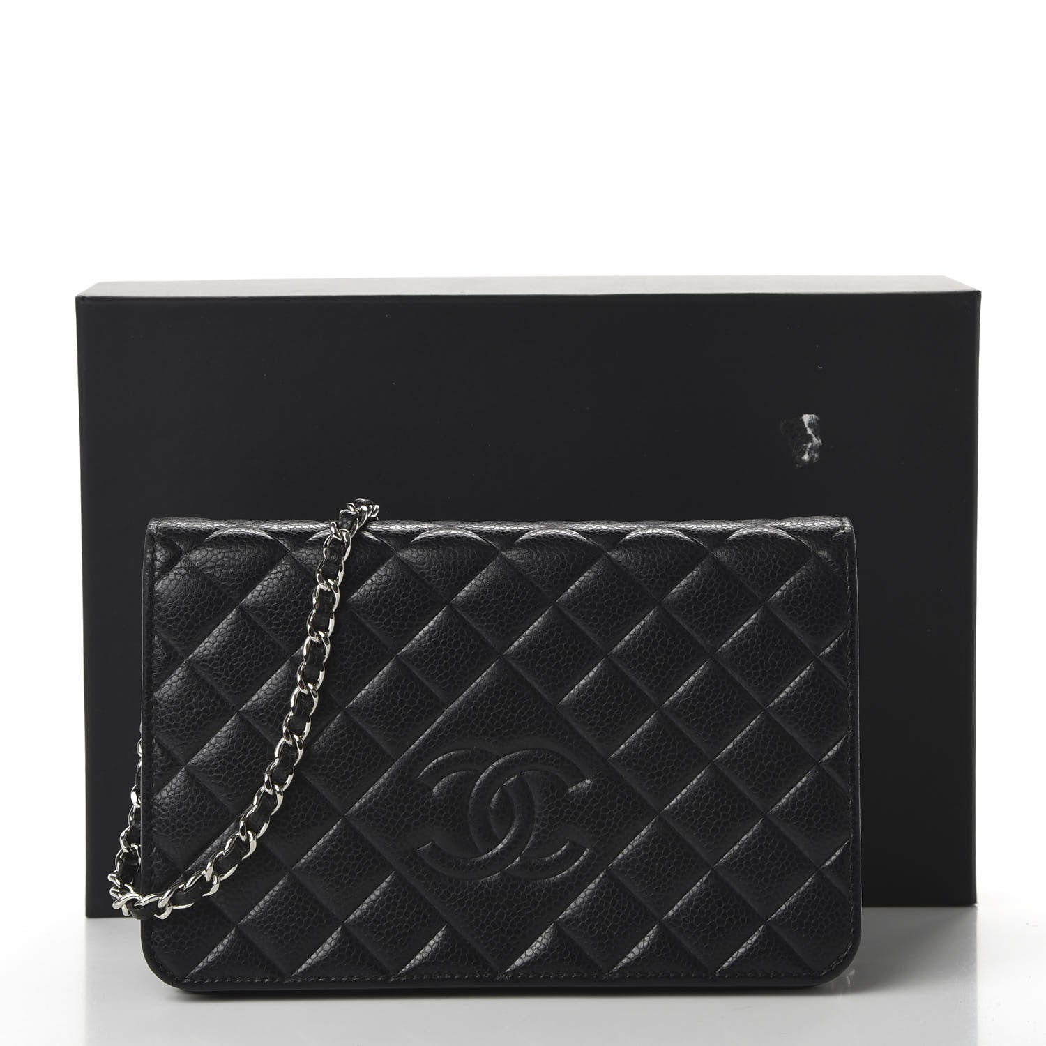 Chanel Caviar Quilted Diamond CC Wallet On Chain WOC Black 11 of 11