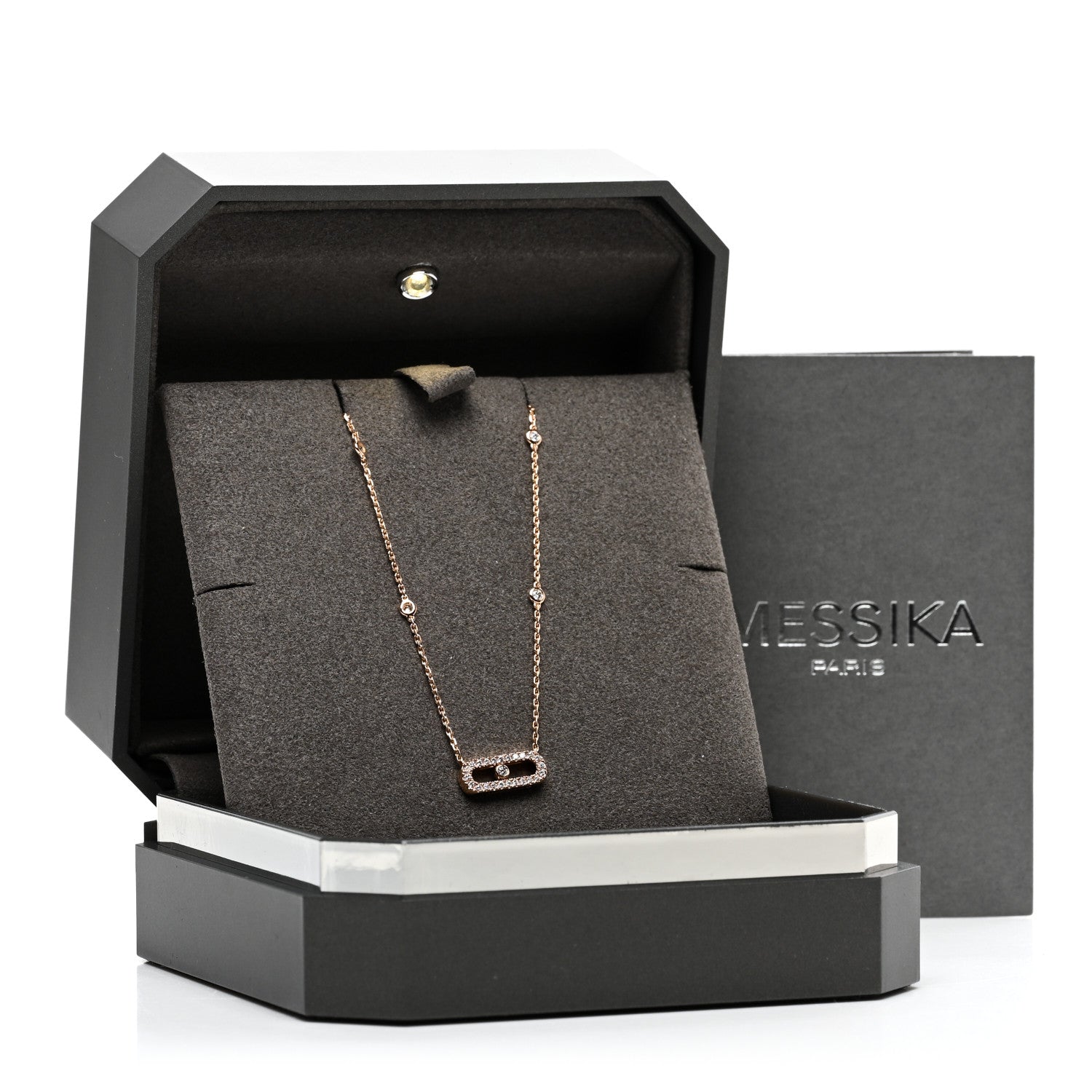 Messika 18K Rose Gold Diamond Move Uno Pave Necklace 5 of 5