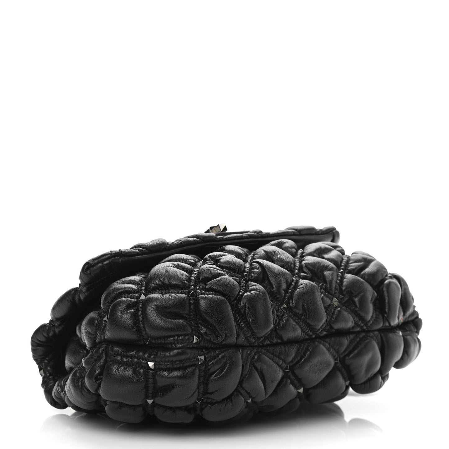 Nappa Medium Spikeme Shoulder Bag Black