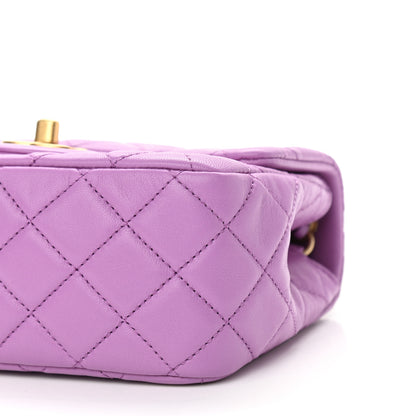Chanel Lambskin Quilted Mini Pearl Crush Flap Purple 10 of 11