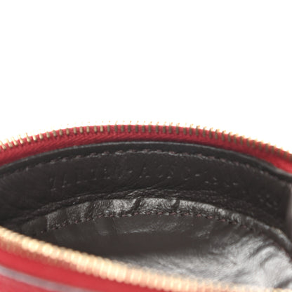 Fendi Calfskin FF 1974 Embossed Help Bag Charm Maya Black Red 5 of 13