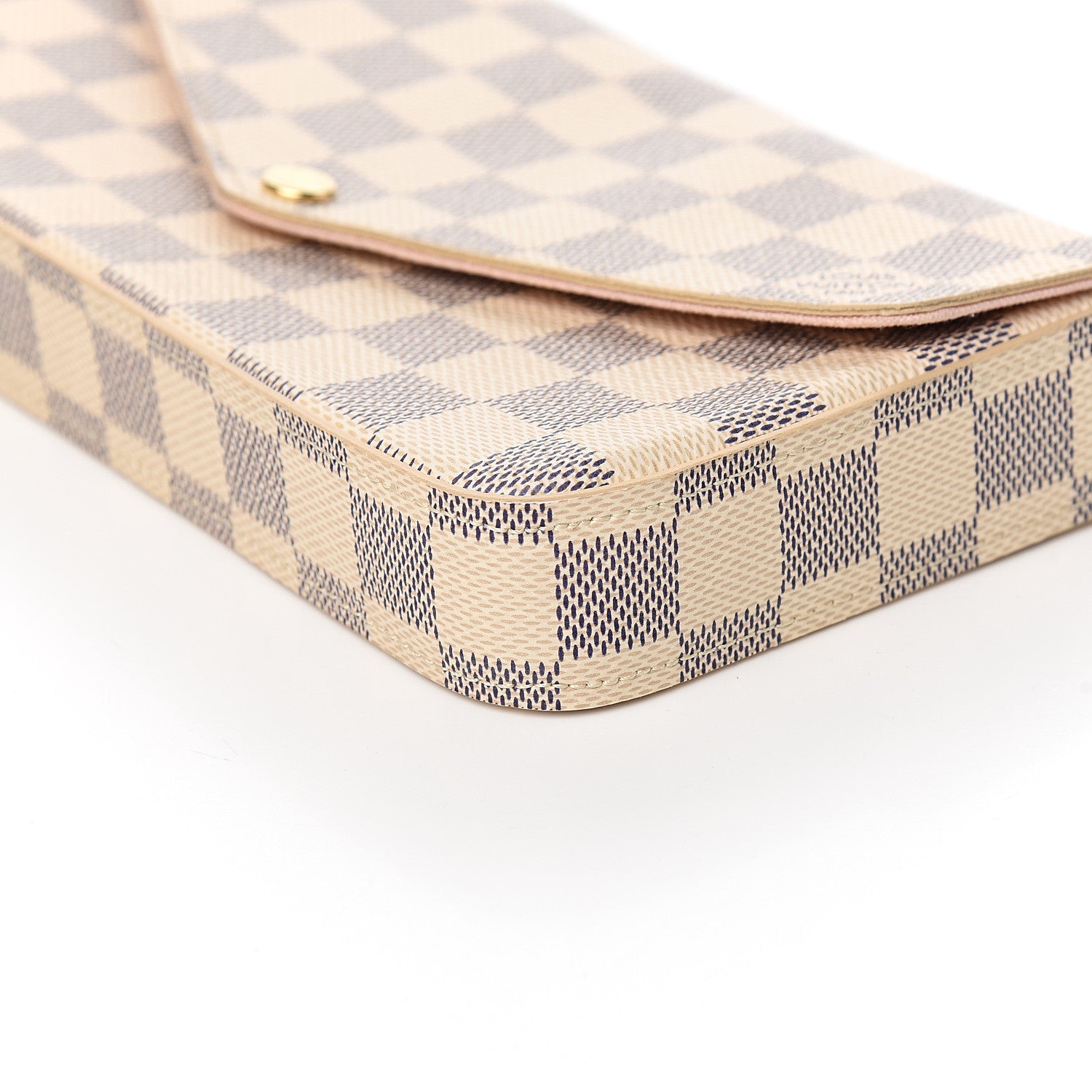 Louis Vuitton Damier Azur Pochette Felicie Chain Wallet Rose Ballerine 8 of 9