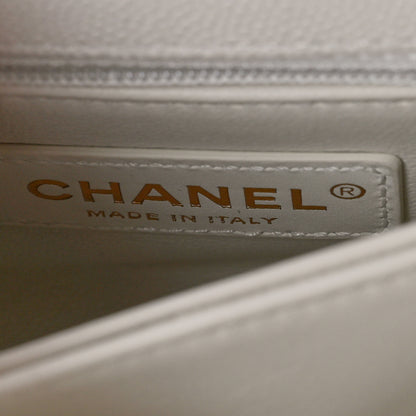 Chanel Caviar Quilted Extra Mini Coco Handle Flap White 7 of 11