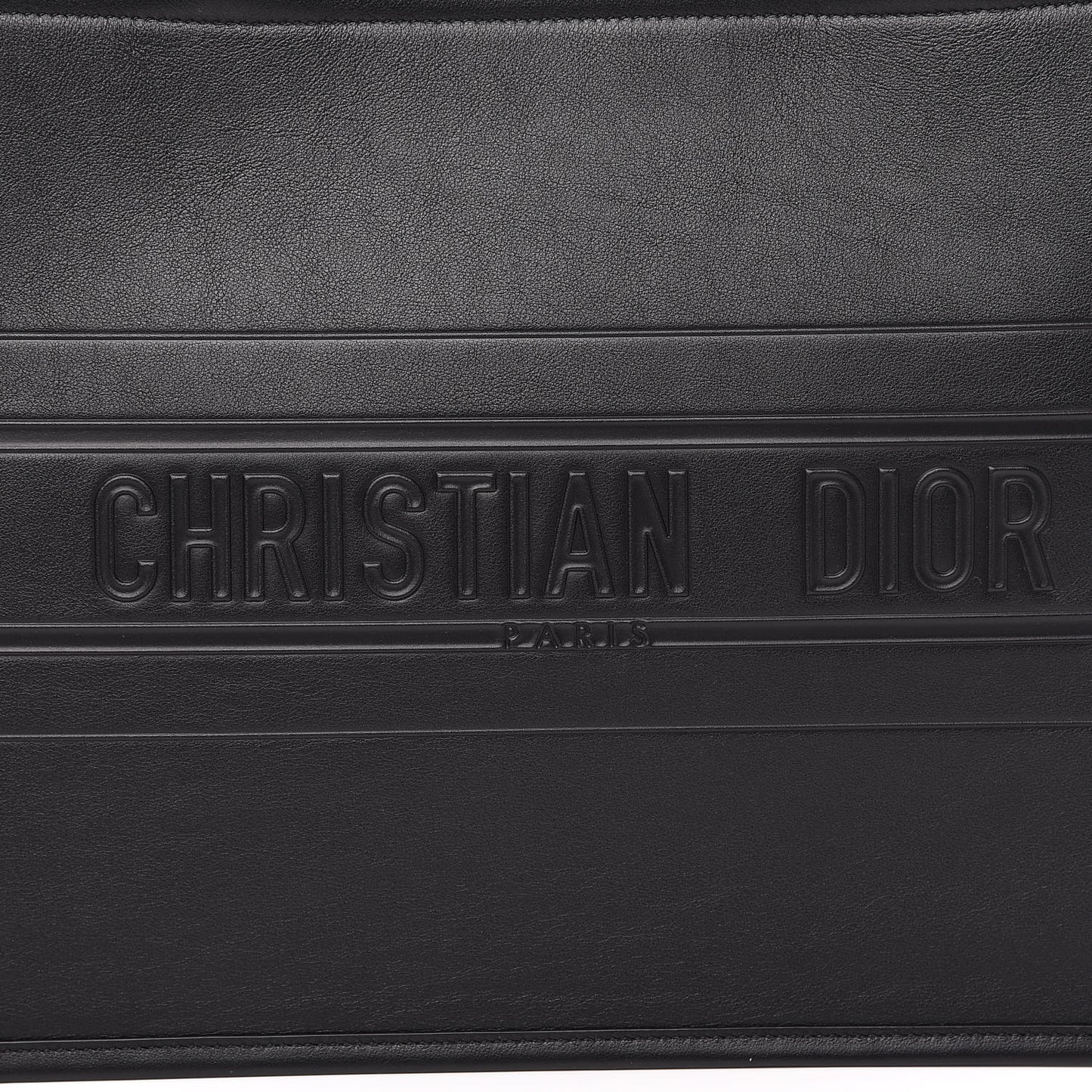 Calfskin Embossed Medium Book Tote Black