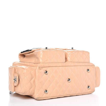 Chanel Calfskin Quilted Large Cambon Multipocket Reporter Beige Black 4 of 15