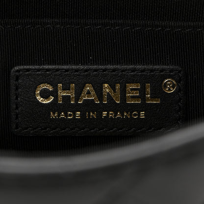 Chanel Calfskin Quilted Small Strap Into Flap Bag Black Burgundy 6 of 11