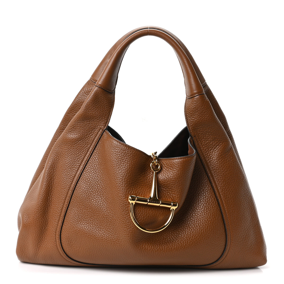 Grained Calfskin Softbit Maxi Shoulder Bag Brown