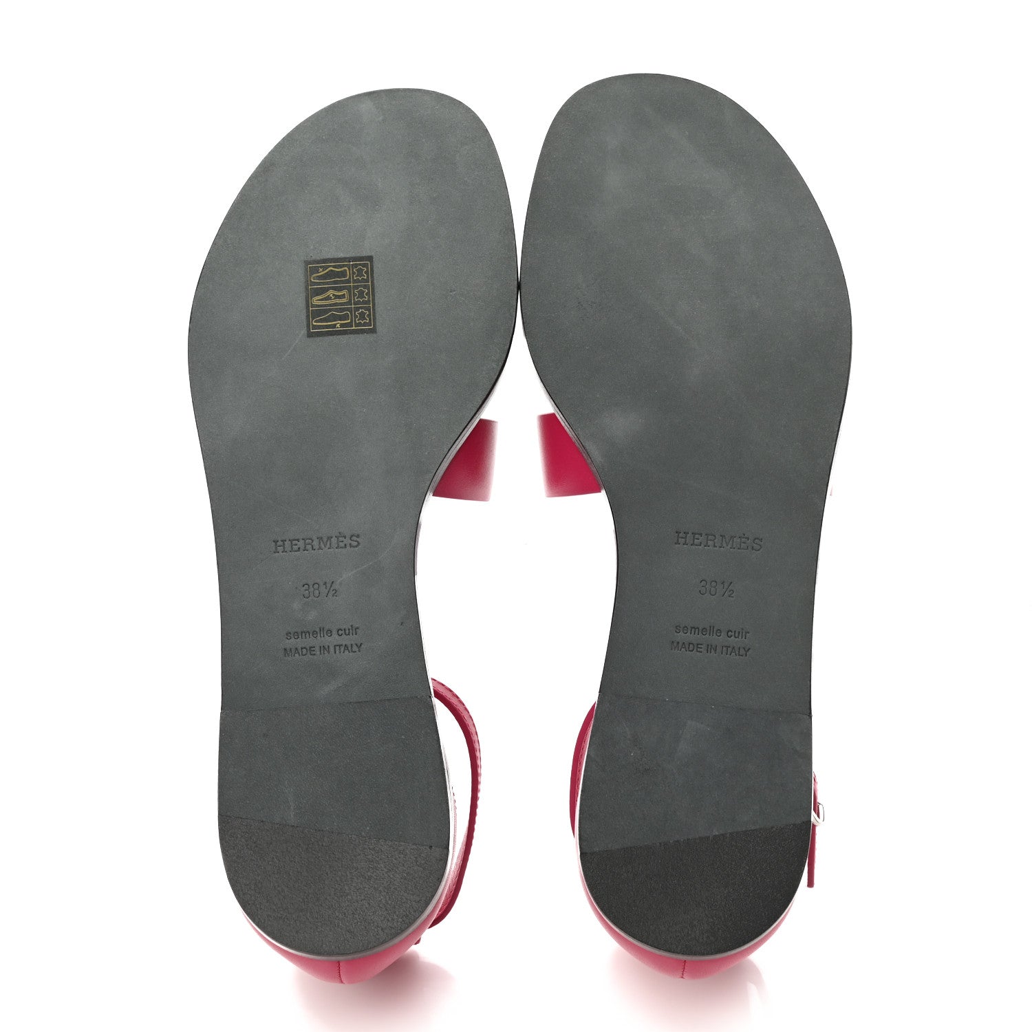 Hermes Calfskin Santorini Sandals 38.5 Fuchsia 5 of 9