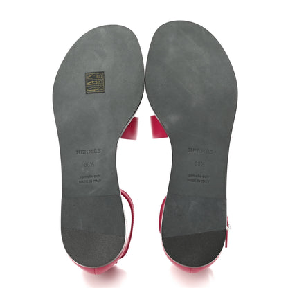 Hermes Calfskin Santorini Sandals 38.5 Fuchsia 5 of 9