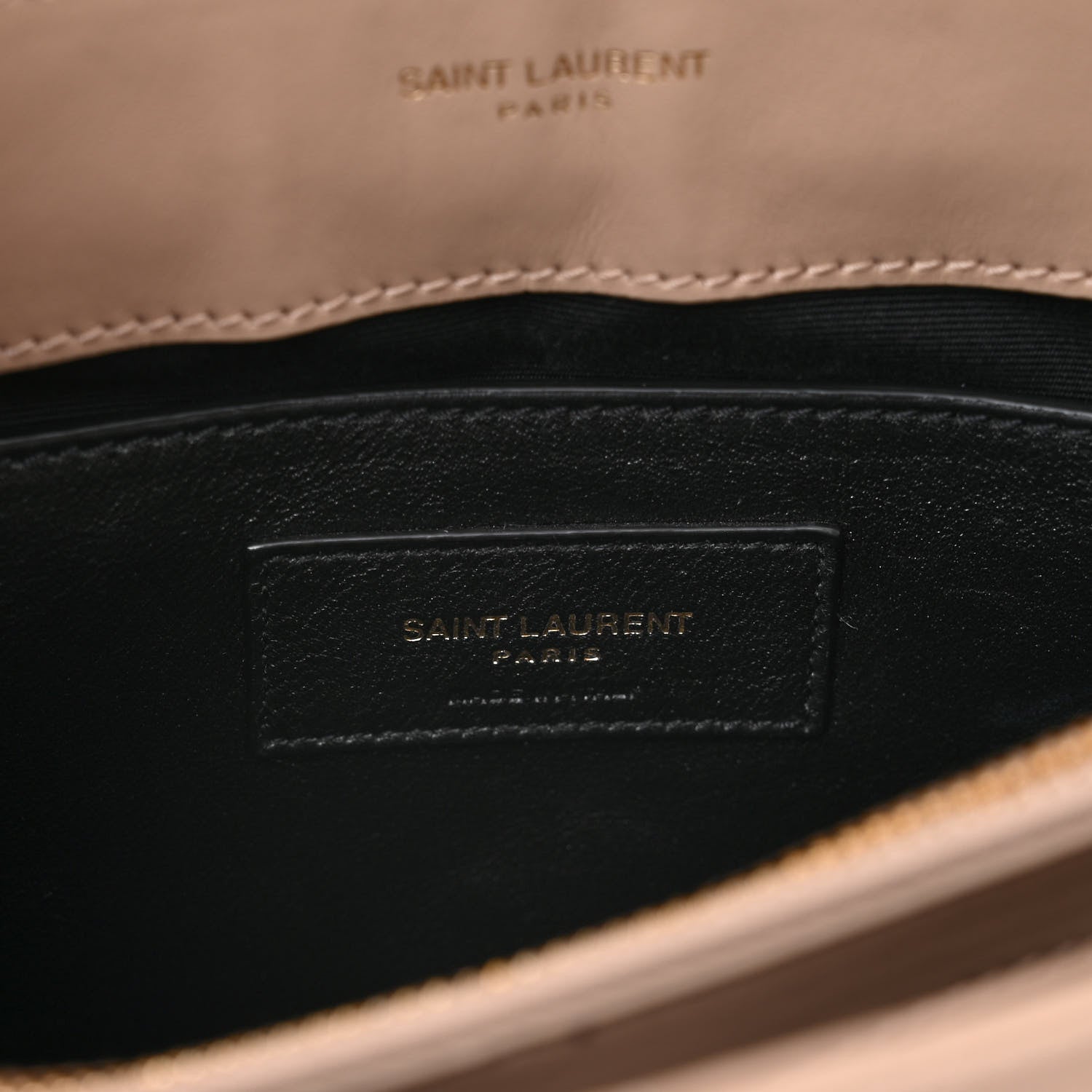 Saint Laurent Calfskin Y Quilted Monogram Small Loulou Chain Satchel Dark Beige 7 of 11