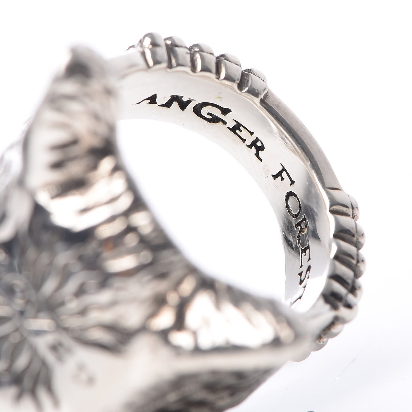 Sterling Silver Anger Forest Wolf Head Ring 54 6.75
