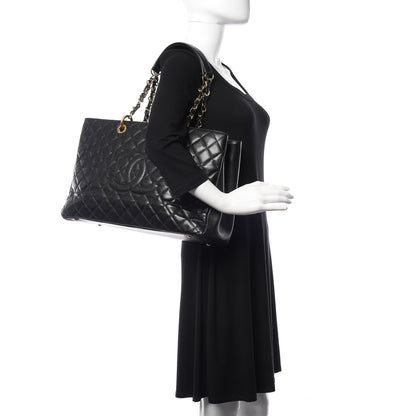 Chanel Caviar Quilted XL Grand Shopping Tote GST Black 2 of 10