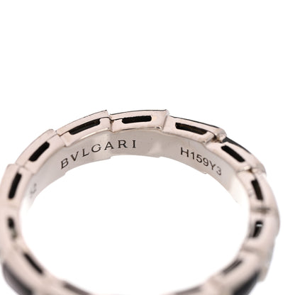 Bulgari 18K White Gold Diamond Gray Mother of Pearl Serpenti Viper Band Ring 52 6 5 of 5